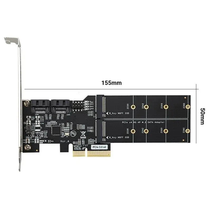 плата расширения pcie x4 pcie 30 на dual sata 3 m 2 а
