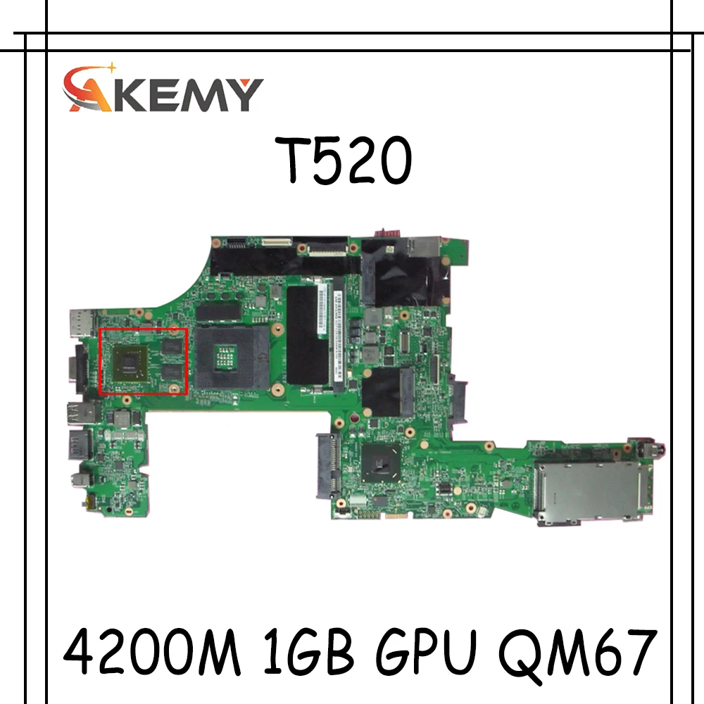 

Материнская плата для ноутбука Lenovo Thinkpad T520 T520i с NVS 4200M 1 ГБ GPU QM67 DDR3 04W3254