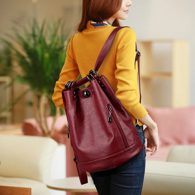 Женские рюкзаки кожаная Женская дорожная сумка через плечо женская высокого