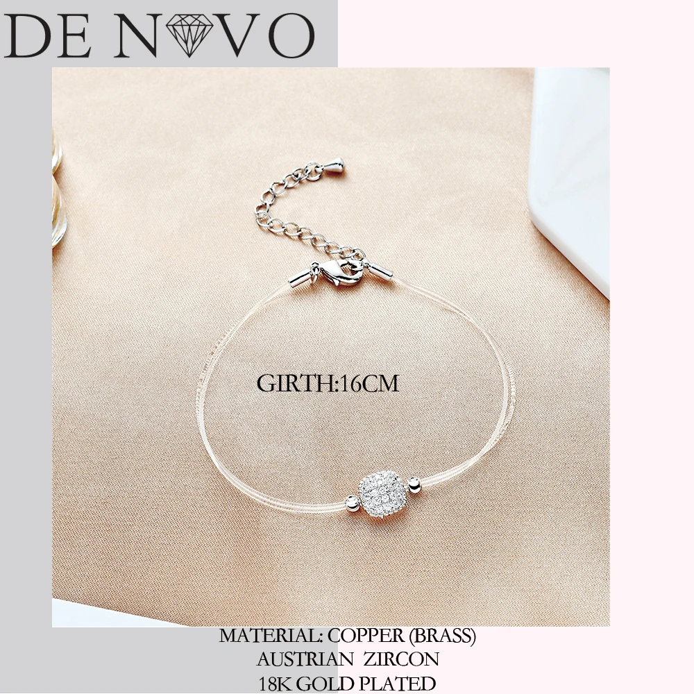 

New style Women's Fashion Transparent line Bracelet One Piece Ladylike Zircon Geometric Bracelet Simple Design for Daily life