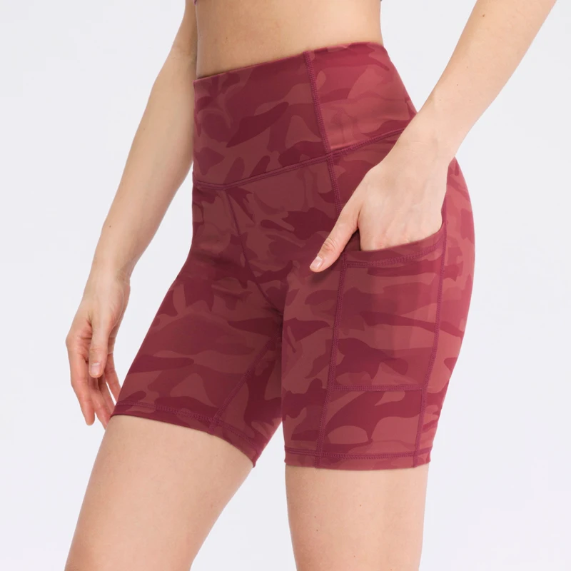 Женские шорты для йоги с леопардовым и камуфляжным принтом эластичные