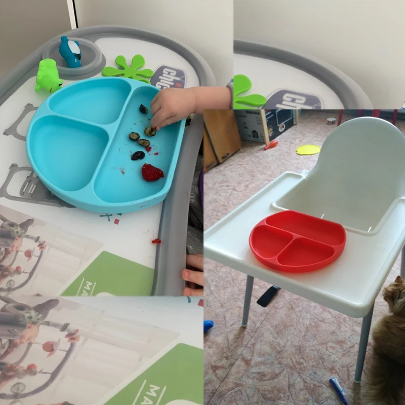 

Children's Dishes Baby Silicone Sucker Bowl Baby Smile Face Plate Tableware Set Smile Face Baby Tableware Set kids plate