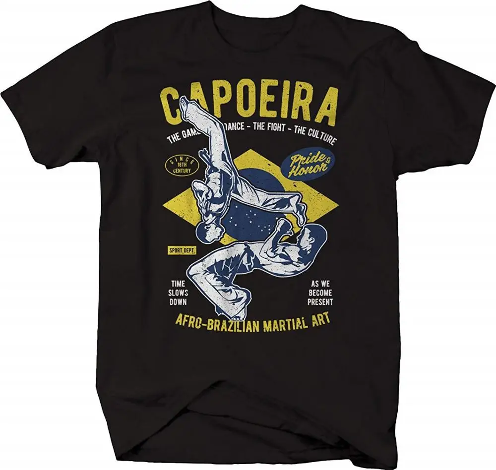 Винтажная Смешанная художественная футболка Capoeira в бразильском стиле для