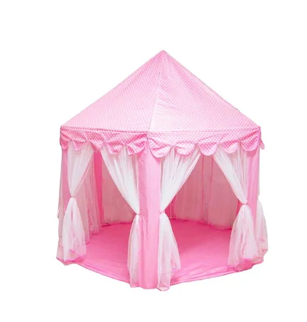 Children Princess Pink Castle Tents Portable Boys Girls Indoor Outdoor Garden Folding Play Tent Lodge Kids Balls Pool Playhouse - Цвет: pink tent