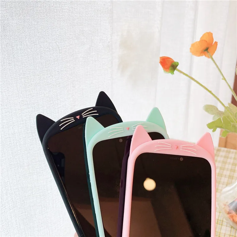 

Fashion Cat Ears Soft Silicone Pops Stress Reliever Phone Case for Iphone 8 Plus X 11 12 Pro Max Anxiety Eliminator Phone Cover
