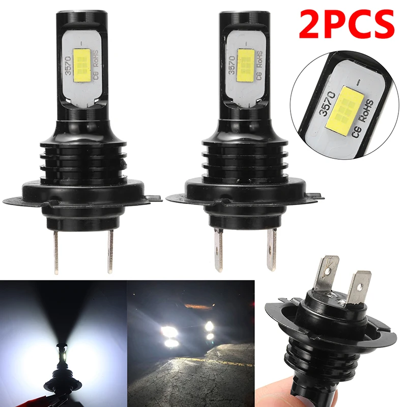 

2pcs 12V-24V 110W H7 3570 LED High/Low Headlight Car Auto Bulbs Beam White 6000K Canbus Fog Turn Signal Width Reversing Lamp
