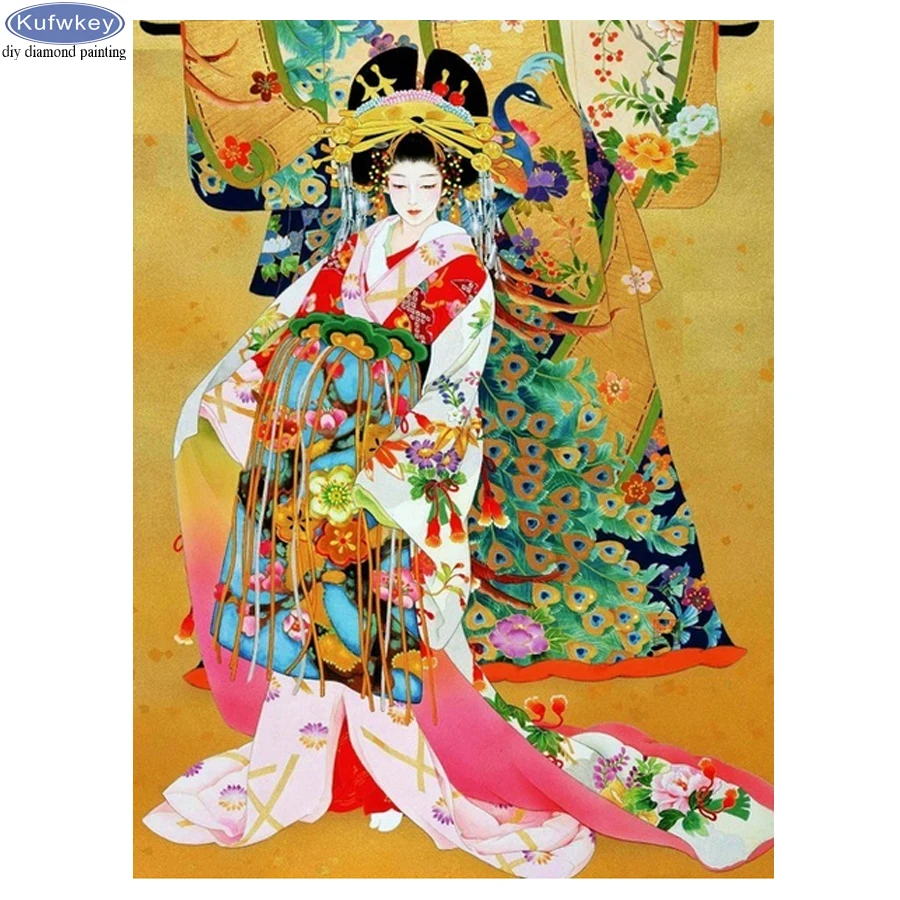 5d алмазная живопись сделай сам вышивка крестиком Японская женщина гейши полная