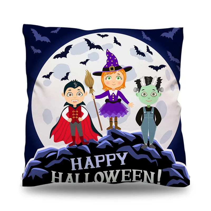 Мультяшный чехол для подушки на Хэллоуин домашнее кресло в кофейне декоративный