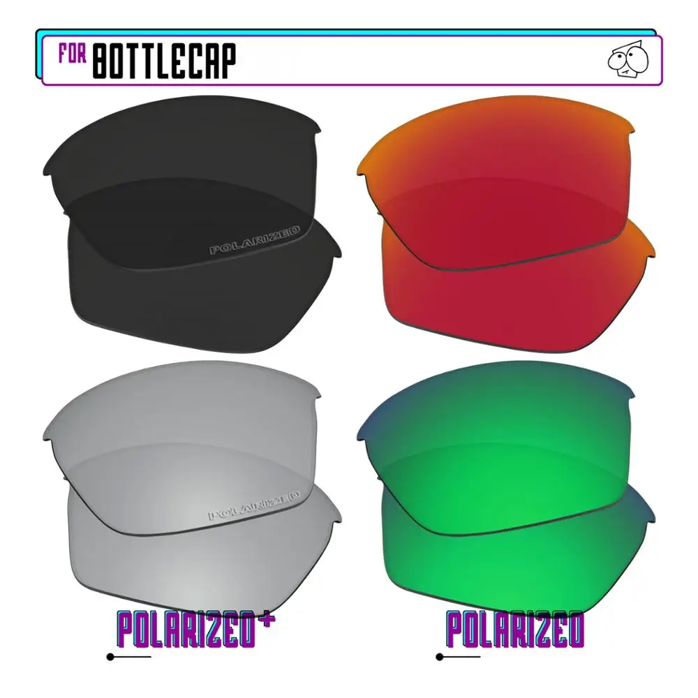 EZReplace Polarized Replacement Lenses for - Oakley Bottlecap Sunglasses - BkSrP Plus-RedGreenP