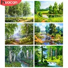 HUACAN полная квадратная алмазная живопись природа пейзаж DIY Бриллиантовая Вышивка Дерево 5d алмазная Мозаика Декор для дома с лесным пейзажем набор для рукоделия