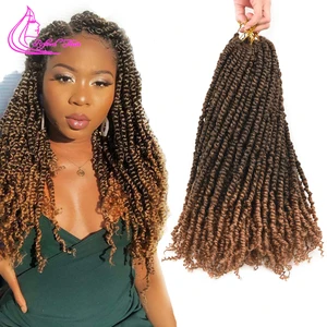 Предварительно скрученные страстные твист волосы Омбре коричневый красный крючком бомба скручивает плетеные волосы синтетические накладные волосы 12 корнейшт