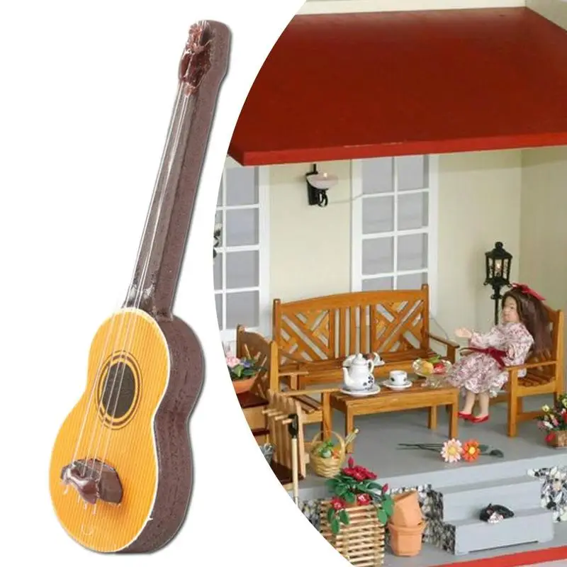 1:12 Кукольный домик аксессуары для гитары милый миниатюрный инструмент часть