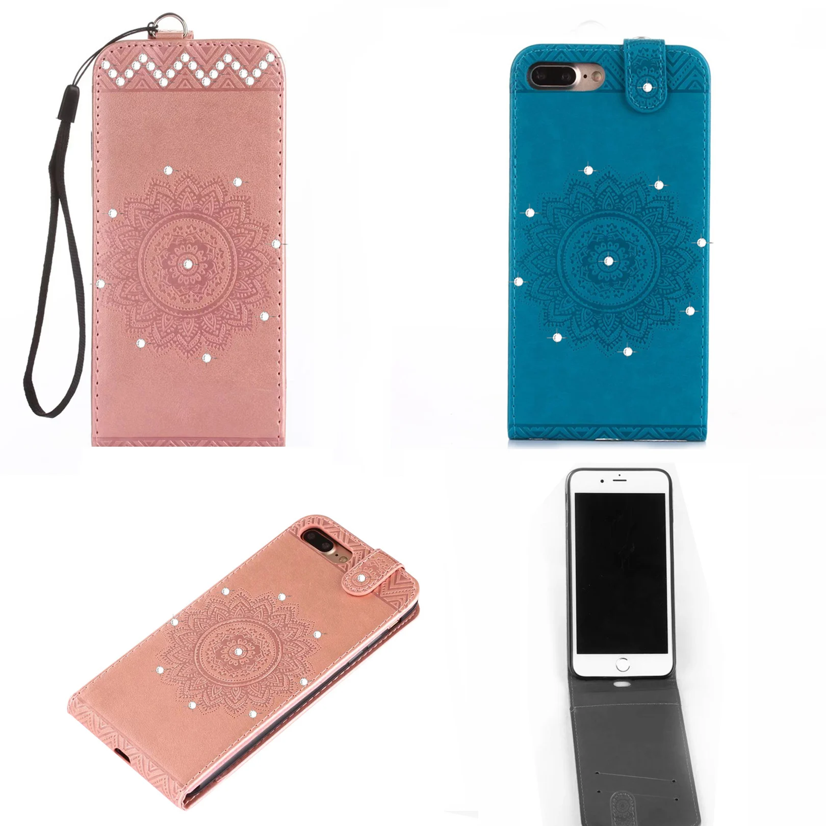 Блестящий Магнитный чехол-книжка из искусственной кожи для iPhone 8 7 7Plus 6G 6S Plus 5G 5S SE 4S