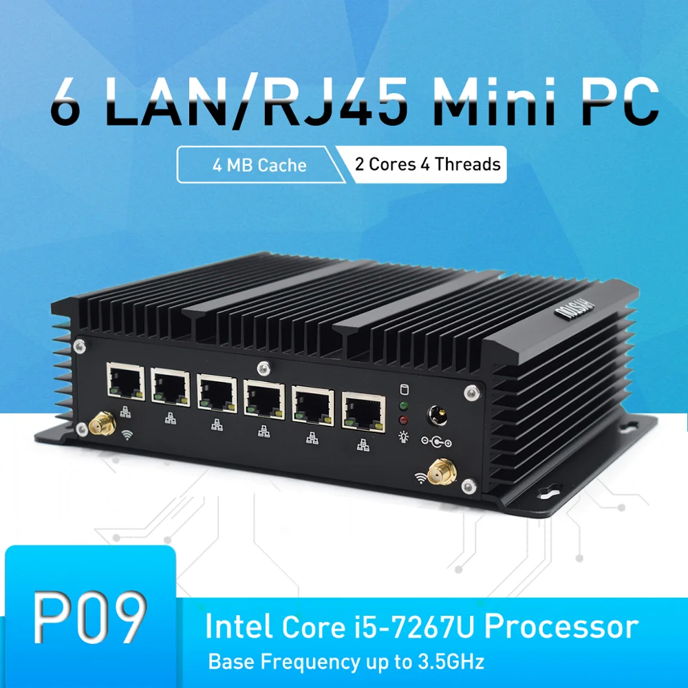 Hystou Новый брандмауэр PFsense Мини ПК Celeron 3865U Core i5 7267U 6 lAN Windows 10 Pro Linux SD карта DDR3 SIM Слот