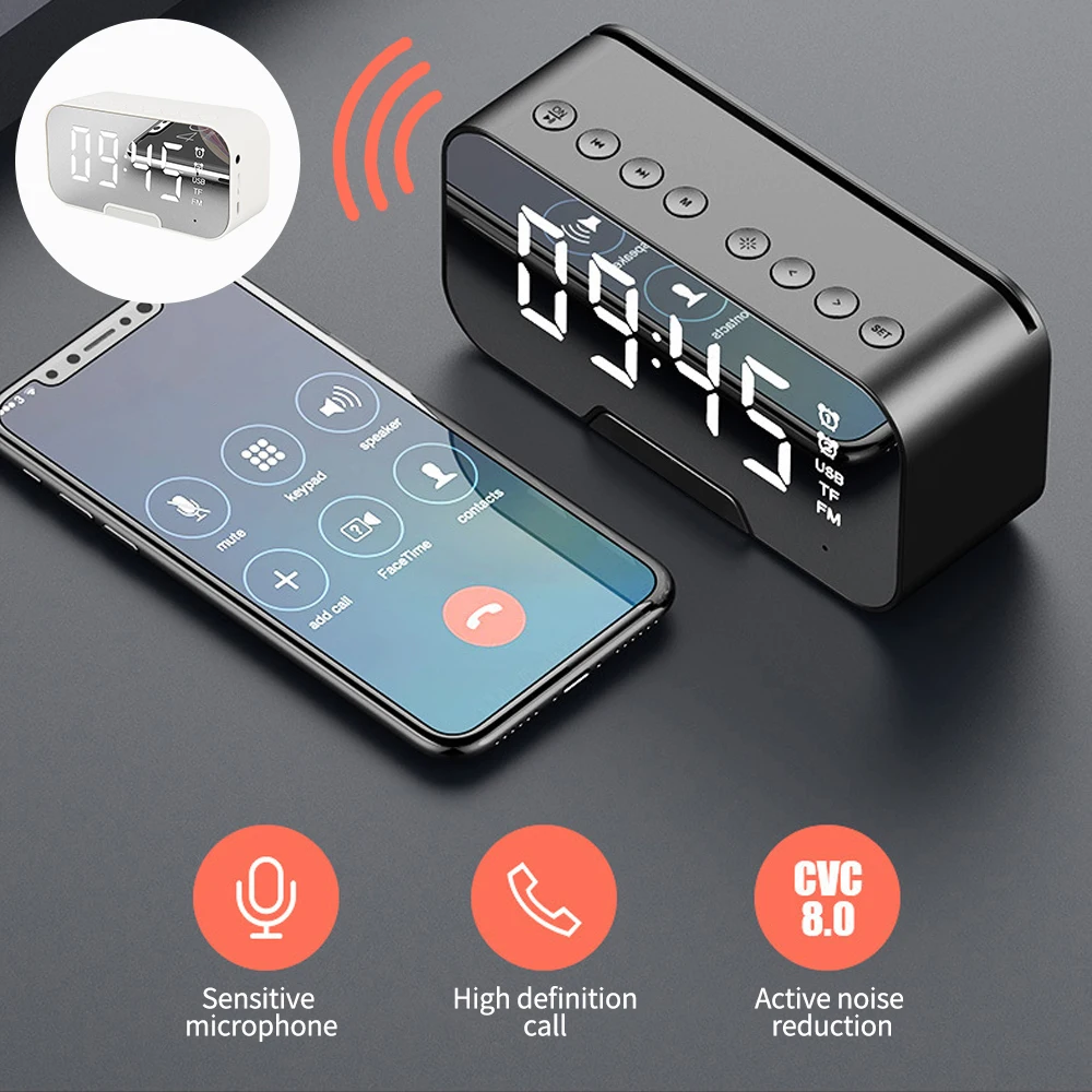 Электронный зеркальный будильник с ЖК дисплеем цифровые настольные часы