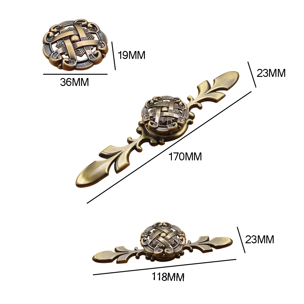 Античная бронза круговой полые шкаф дверные ручки шкафа ящика Ручка Потяните дом