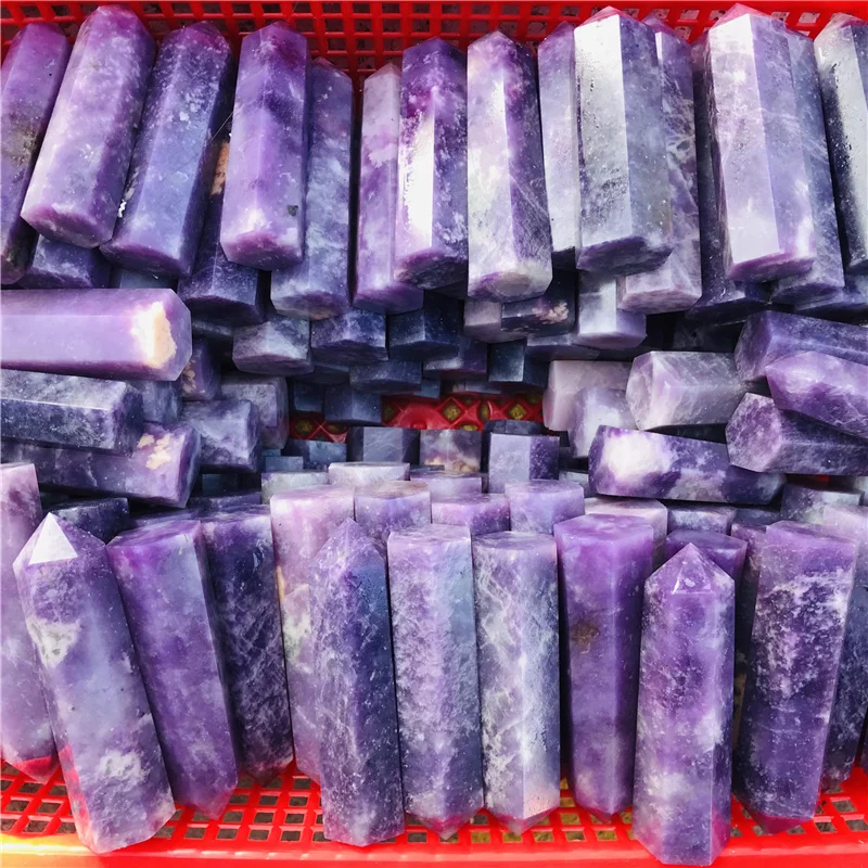 

Natural Purple Cloud Mother Quartz Magic Wand Crystals Hexagon Pillar Clinopyroxene Home Decor Modern Decoration Gift