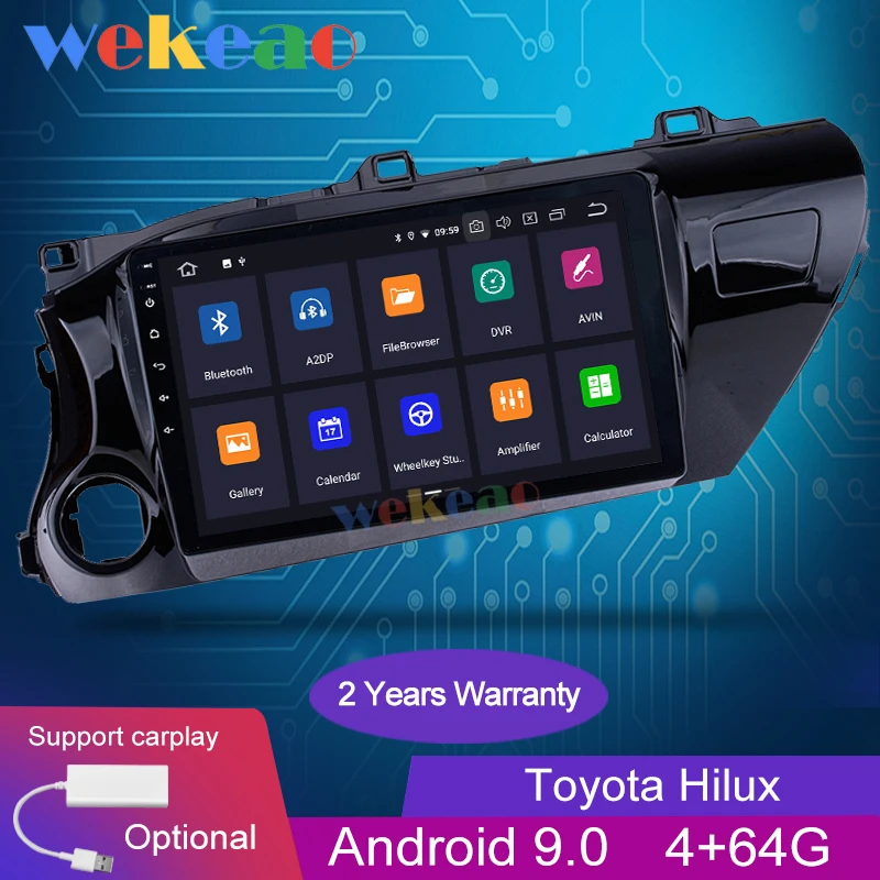 Wekeao сенсорный экран 10 1 ''Android 9 0 автомобильный радиоприемник Dvd плеер для Toyota