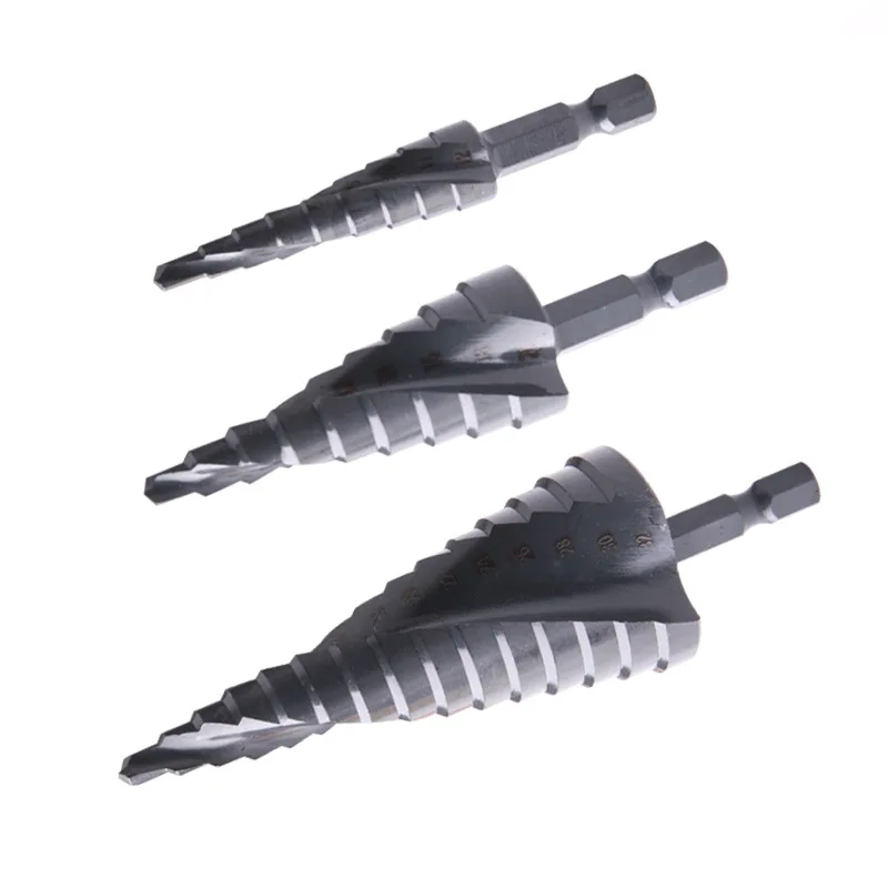 

9/9/15 Step 4-32 HSS Step Drill Bit Nitride Coated Spiral Grooved Stepped Drill For Wood Metal Cone Hole Cutter Step Drill Bits