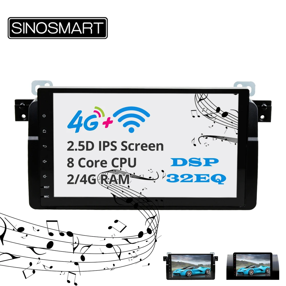 Sinosmart Android 9. 0 2Din IPS 2.5D/QLED экран автомобиля gps Мультимедиа Радио Навигация плеер для