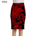 Женская камуфляжная юбка KYKU, винтажная элегантная офисная юбка-карандаш с абстрактным принтом, весна-вечерние