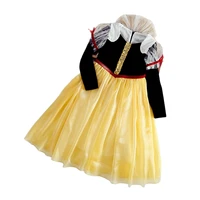 kids girls cosplay dress long sleeve lace patchwork tutu dress party clothes 3 9y
