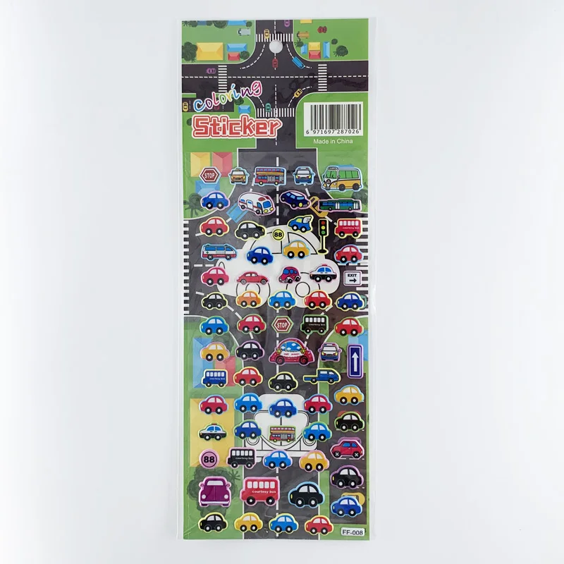 4 листа/уп наклейки для ногтей комплект с изображением мультяшного автомобиля