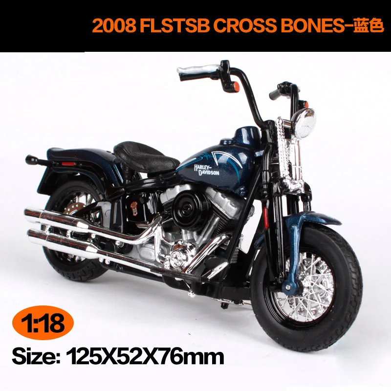 Maisto 1:18 Harley Davidson 2008 FLSTSB крест кости Мотоцикл Металлические модельные игрушки для детей подарок на день рождения Коллекция игрушек