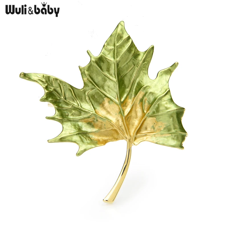 

Wuli&baby New Beauty Enamel Leaf Brooches For Women Weddings Party Office Brooch Pins Gifts