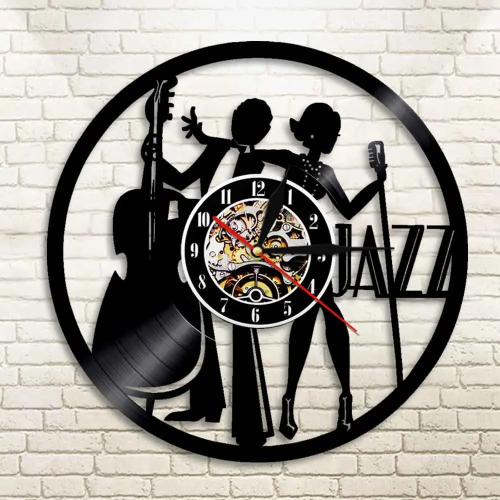 Винтажные настенные часы Jazz Band для выступлений певиц настенное искусство декор