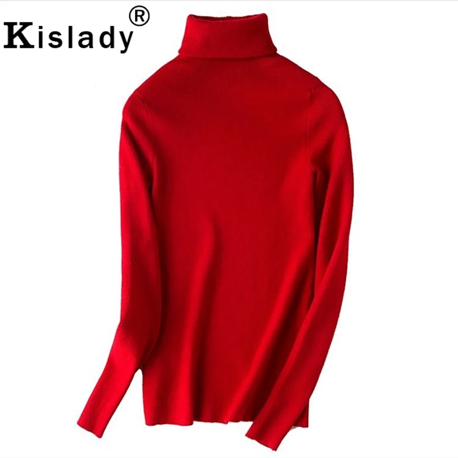 2019 Fall Winter Women's Turtleneck Sweater High Quality Slim OL Harajuku Sweaters Black Khaki Korean Christmas Pullover | Женская