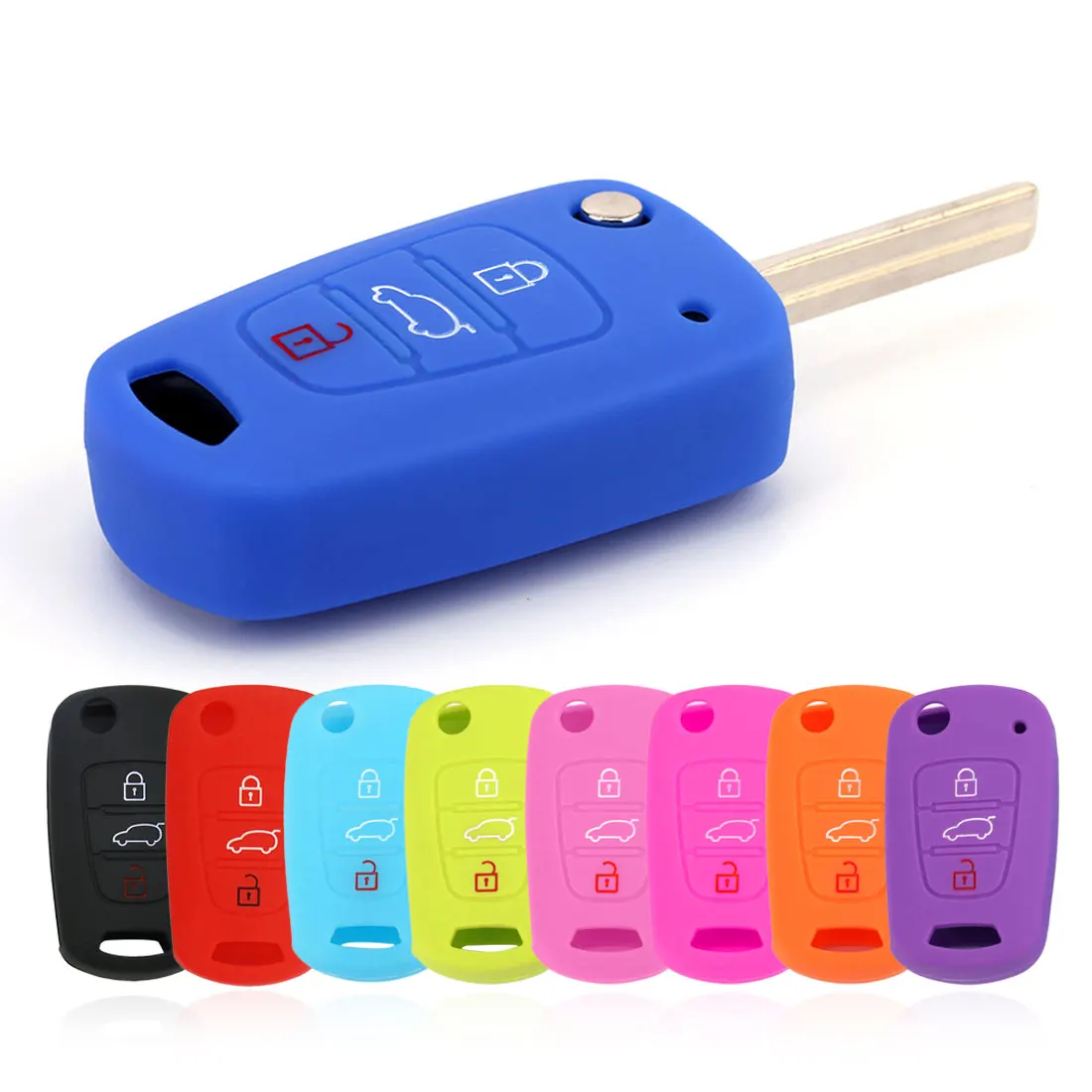 Силиконовый чехол-книжка с 3 кнопками для автомобильного ключа Kia RIO K2 K3 K5 Ceed Cerato