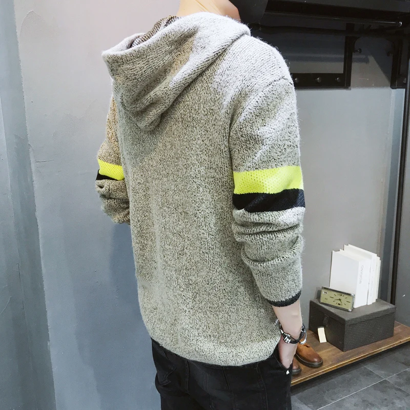 Мужской новый четырехцветный модный тренд 2019 крутой Повседневный простой свитер