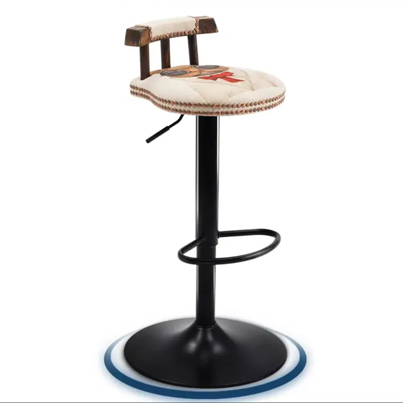 Скандинавская цельная древесина барный стул поворотный Ретро Творческих отдых