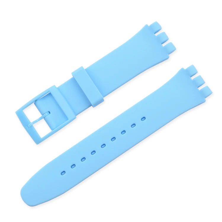 12 мм 16 мм 17 мм 19 мм 20 мм силиконовый сменный ремешок для часов Swatch спортивный резиновый женский цветной ремешок аксессуары для браслетов - Цвет ремешка: Light blue