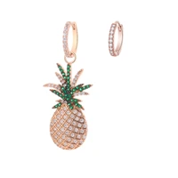 colorful pineapple cubic zirconia drop dangle earrings for women elegant boho statement earring female jewelry bijoux gifts 2021