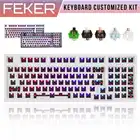Набор для клавиатуры FEKER, проводная клавиатура с 98 клавишами Hotswap, 2,4 ГГц, bluetooth, 35 контактов, RGB подсветка, механическая клавиатура, индивидуальный комплект
