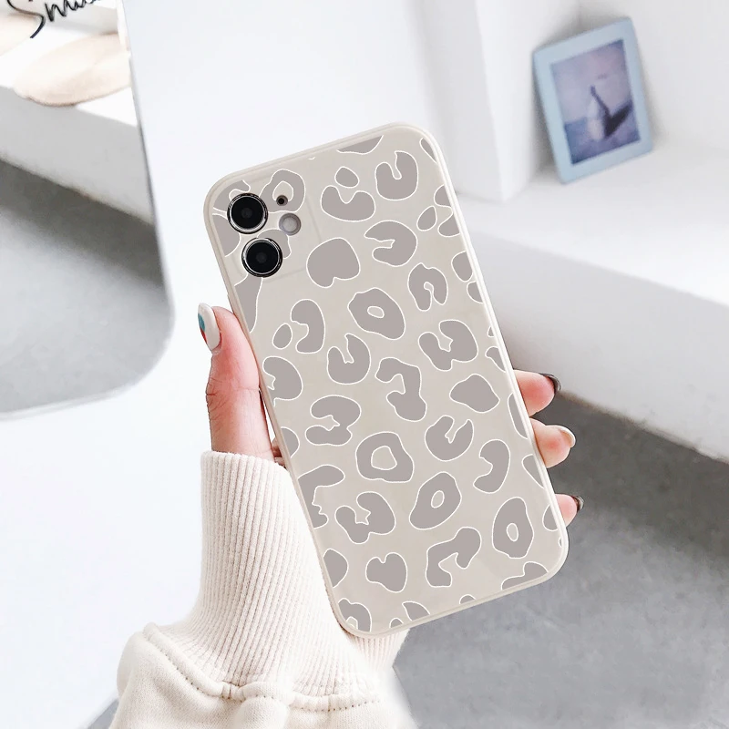Чехол для iPhone 12 13 Pro Max Mini 11 XS MAX X XR SE 2020 7 8 6 6S 5 5S Plus мягкий ТПУ с леопардовым принтом