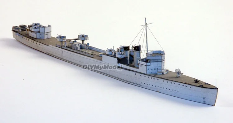 DIYMyModeI HMS CAMPBELTOWN 1:400, bricolaje, artesanal, Kit de modelo de papel hecho a mano, rompecabezas de juguete, regalo, utillaje de pel&iacute;cula-2