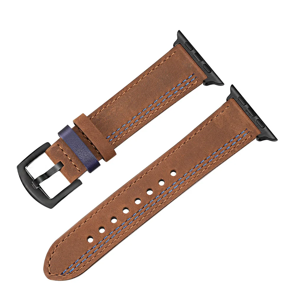 Ремешок из натуральной телячьей кожи для iWatch Apple Watch 5 4 3 2 1 44 мм 42 40 38 Аксессуар