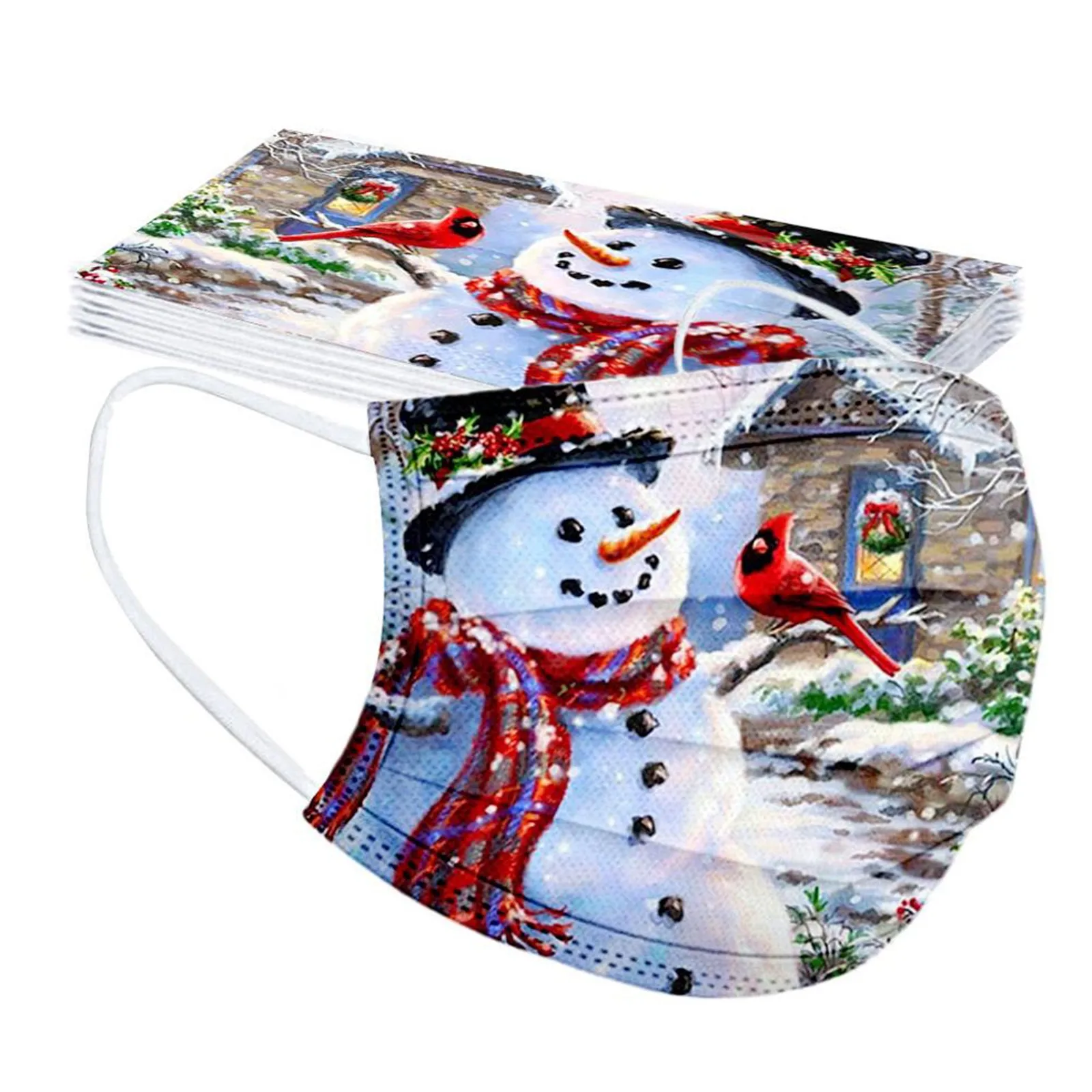 

20 шт., одноразовые маски для лица, с рисунком