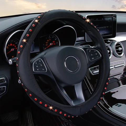 Чехол рулевого колеса автомобиля без внутреннего кольца с бриллиантами, Блестящий Драгоценный Камень для CORSA C (X01) для Мустанг купе