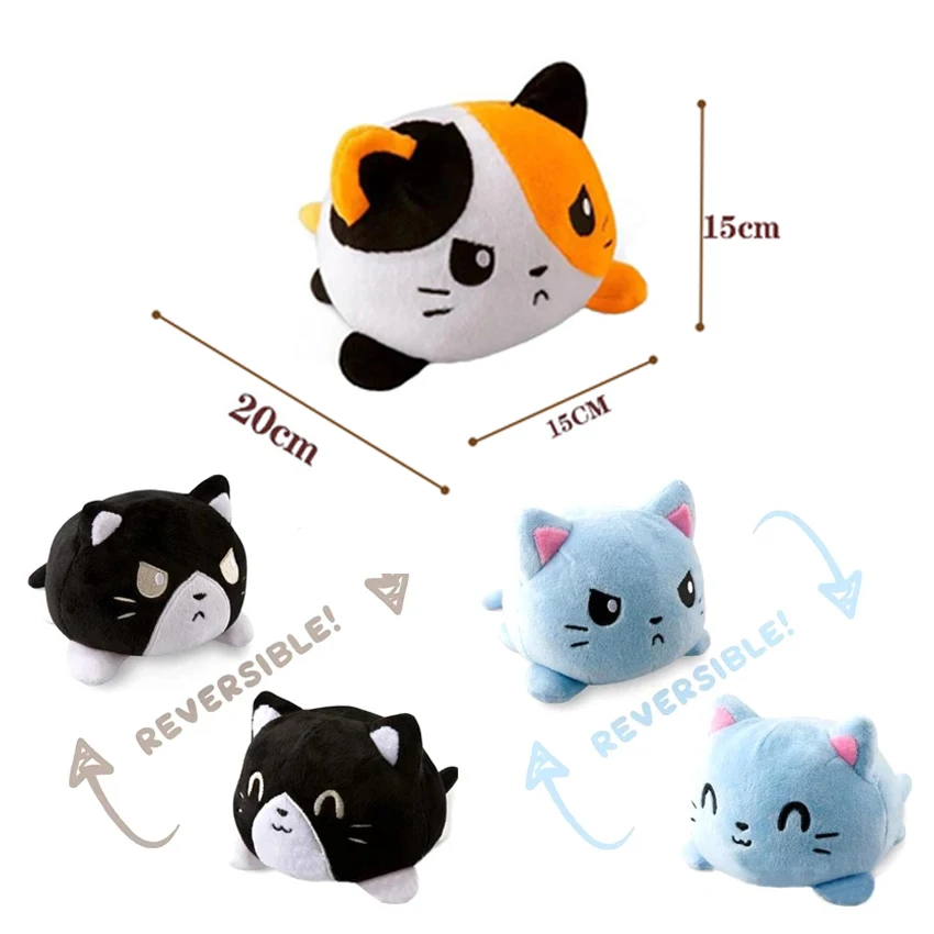 

Игрушка-Зверюшка для детей, рождественский подарок, двусторонняя плюшевая игрушка-флип-гэто, детский подарок на день рождения, мягкая игруш...