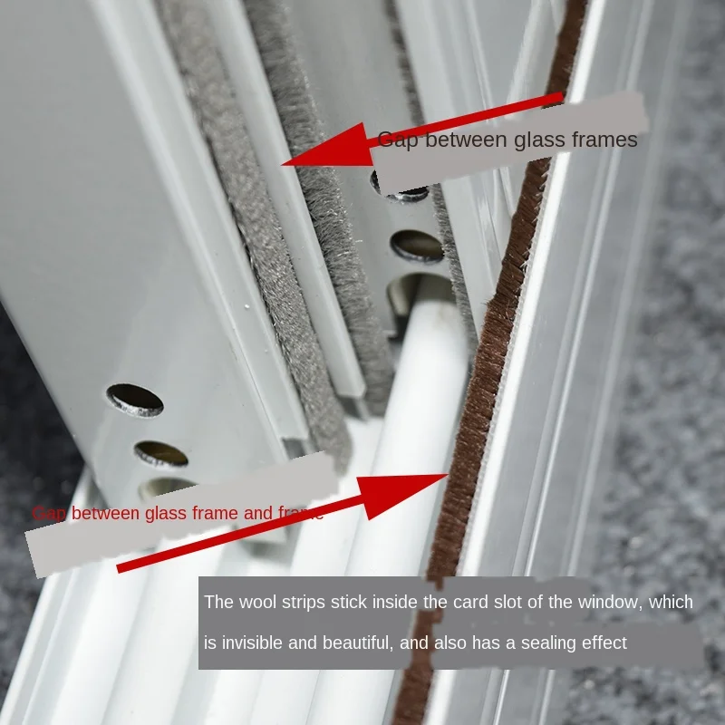 1 метр самоклеящаяся уплотнительная ветрозащитная щетка для дома двери окна