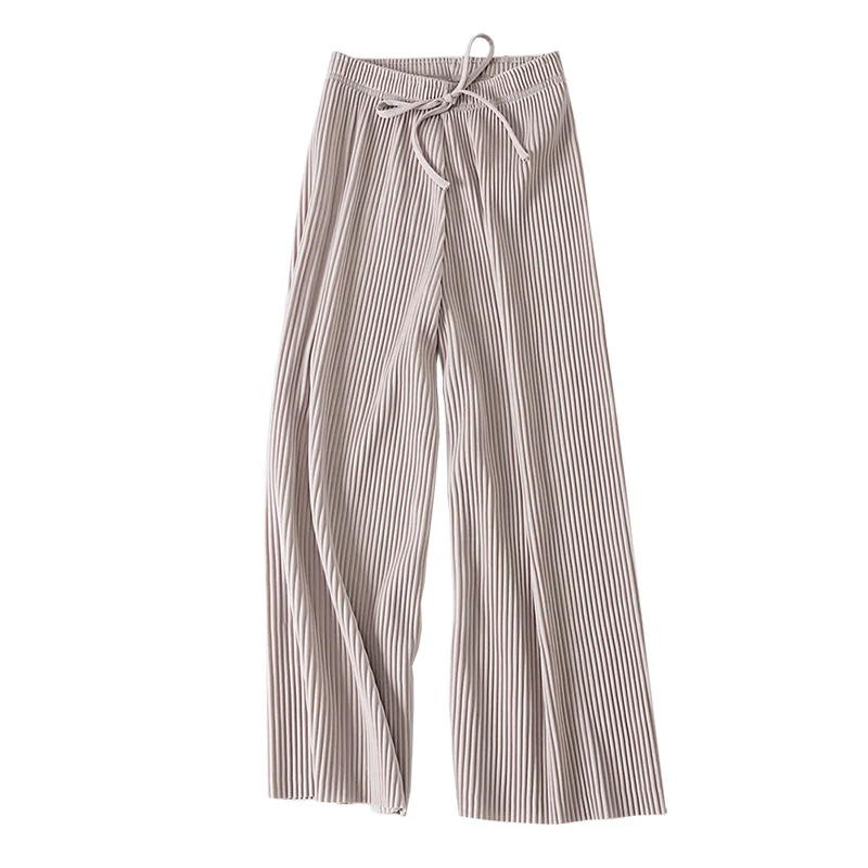 Брюки Женские однотонные плиссированные с широкими штанинами шифоновые