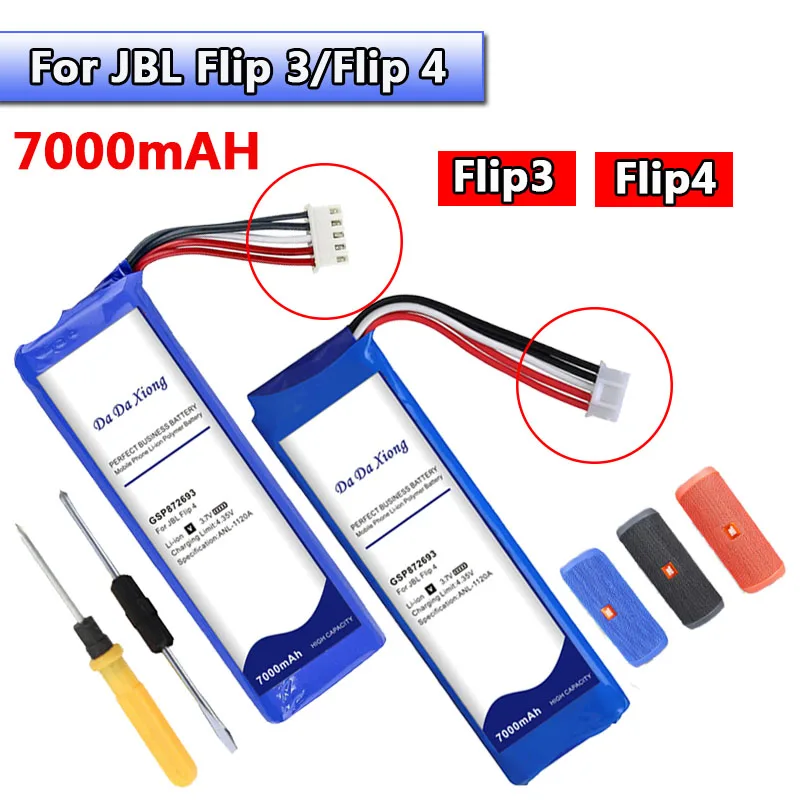7000mah para Jbl Gsp872693 sem Fio Flip Edição Especial Cinza Bluetooth Alto-falante Bateria 4 Flip4 3 Flip3