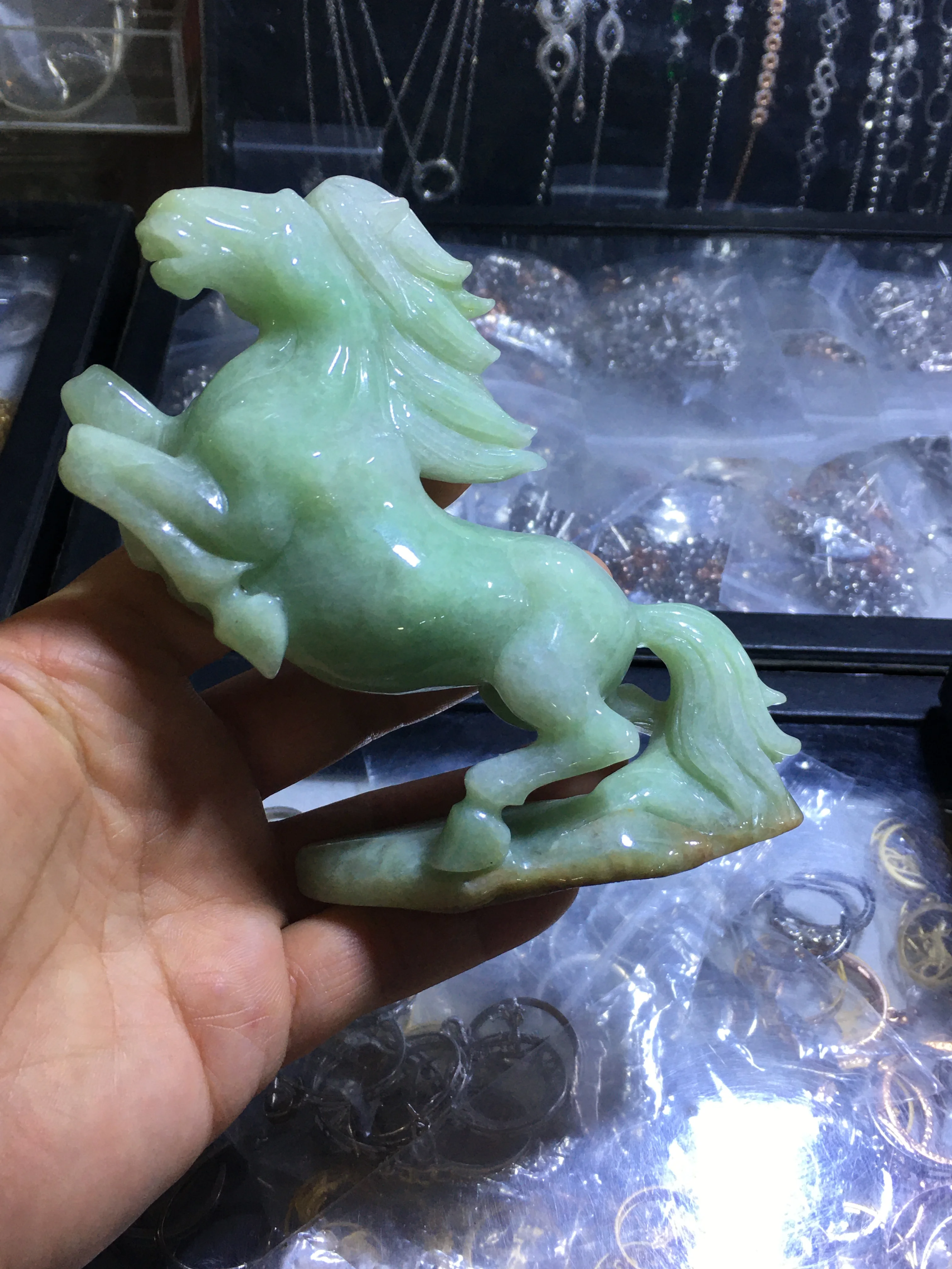 

Natural Myanmar jade A HandCarved ljade horse jadeite jade green jade pendant jade necklace pendants jewelry necklaces