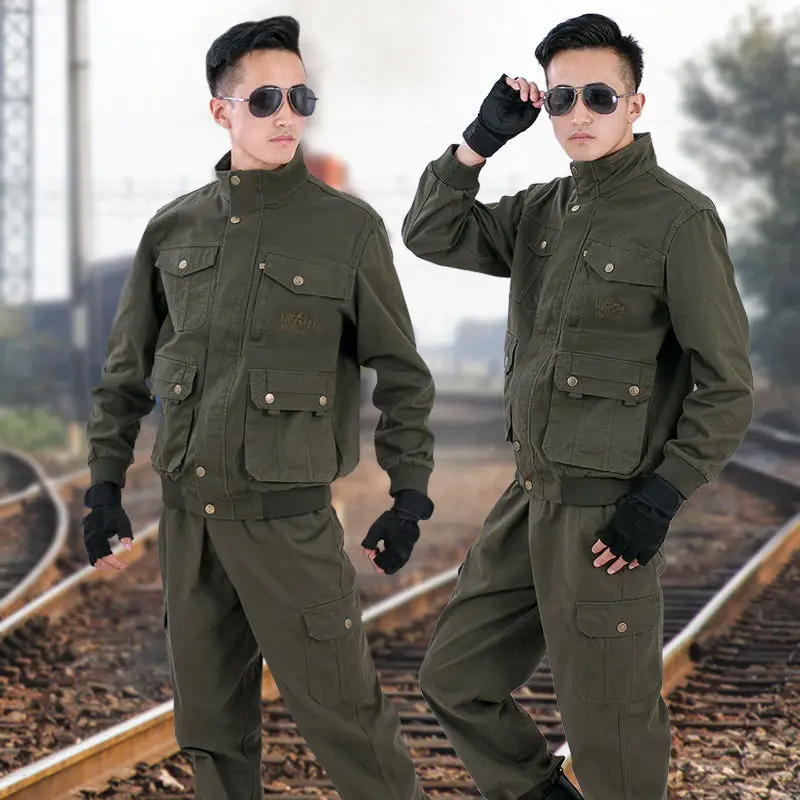 

Work suit men's spring and autumn cotton anti scalding and wear-resistant tooling