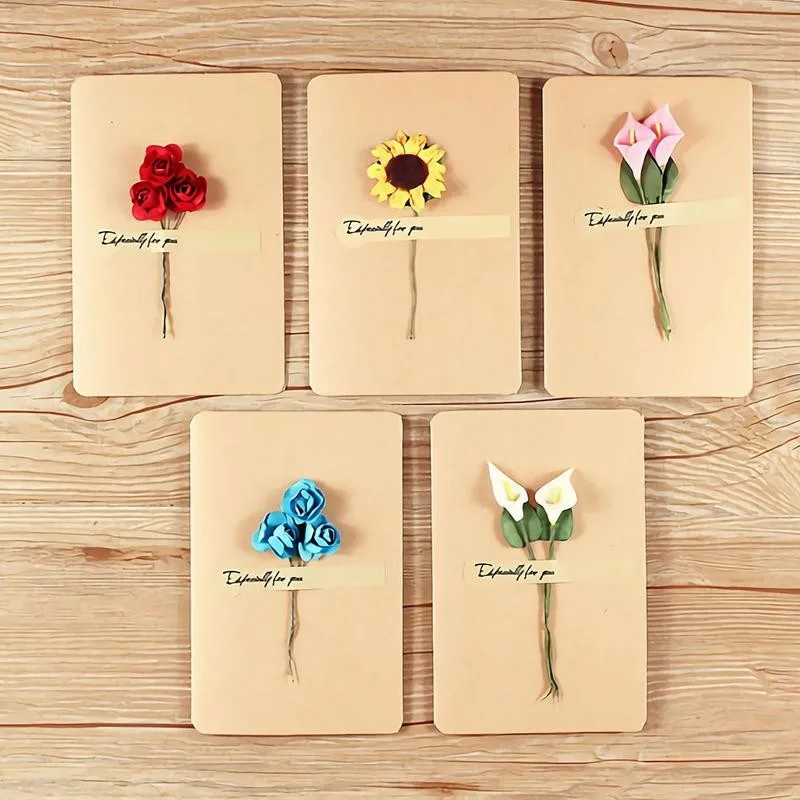 

1pcs Vintage Dry Flower Greeting Card Message Card Card Card Diy Flower Flower Paper Message Greeting Paper Vintage Kraft D G0A1
