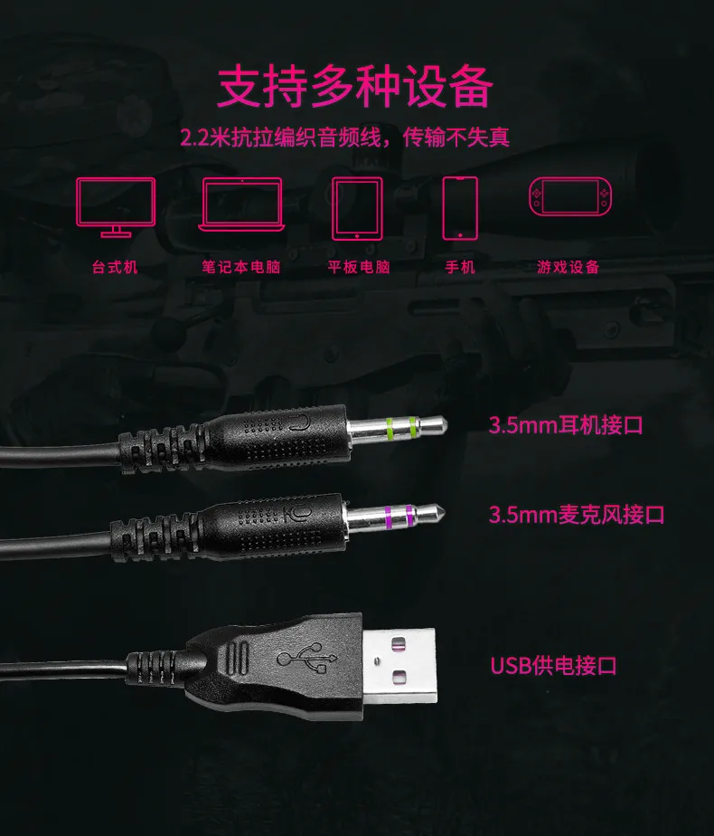 

Wired headset gaming headset LED luminous gaming Internet cafe voiceheadset folding, with microphones ,are used in PC computers